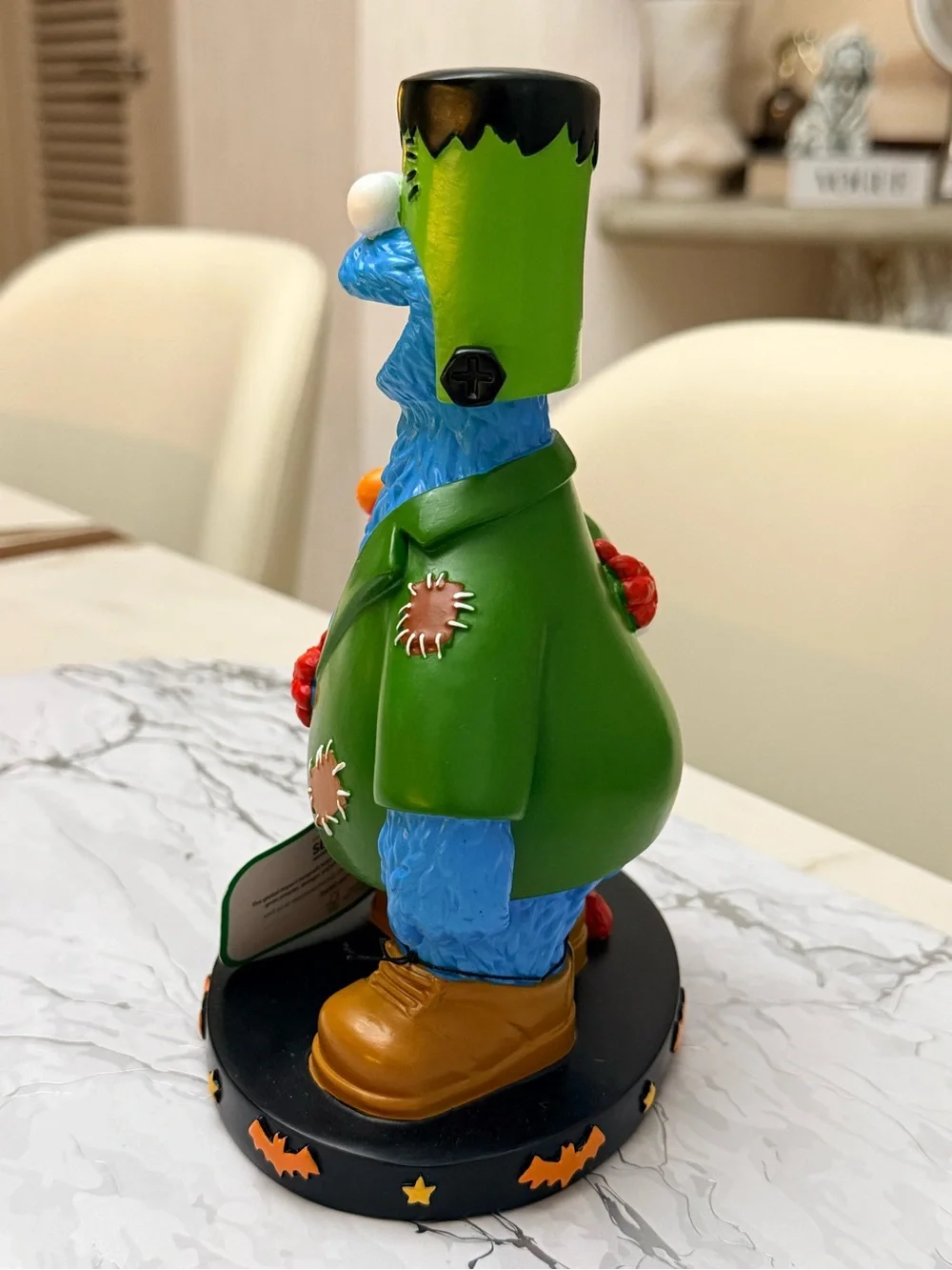 Sesame Street Cookie Monster Elmo Frankenstein Halloween Decor Love Figurine
